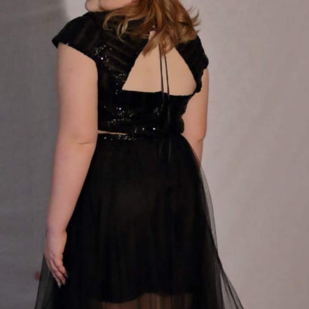2 piece black gown